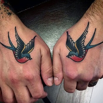 Traditional swallow tattoos
